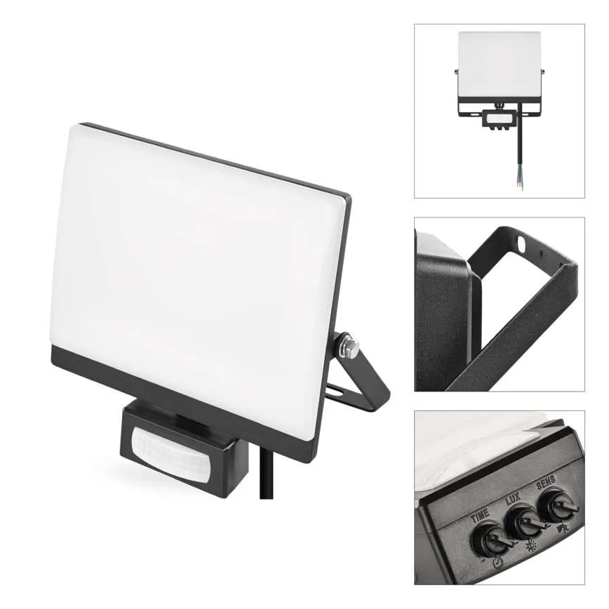 LED reflektor s senzorom pokreta i sumraka TAMBO EVO LED/30W/230V 4000K IP44 crna