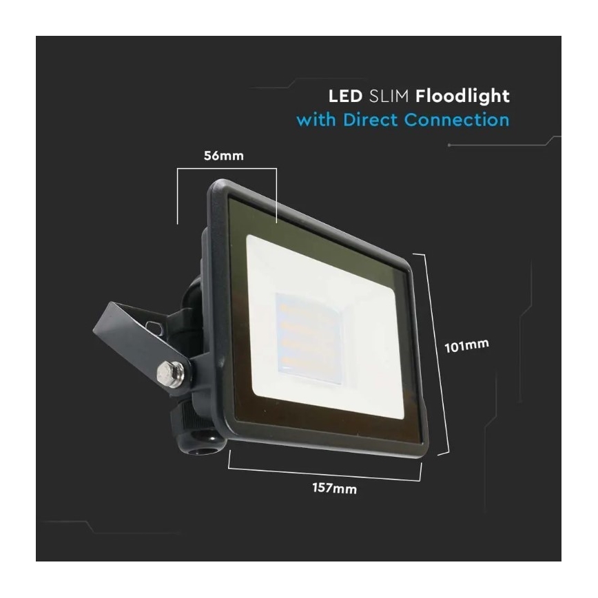 LED Reflektor s izravnim priključivanjem SAMSUNG CHIP LED/20W/230V IP65 6500K