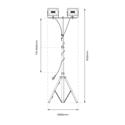 LED reflektor s postoljem 2xLED/30W/230V 4000K IP44