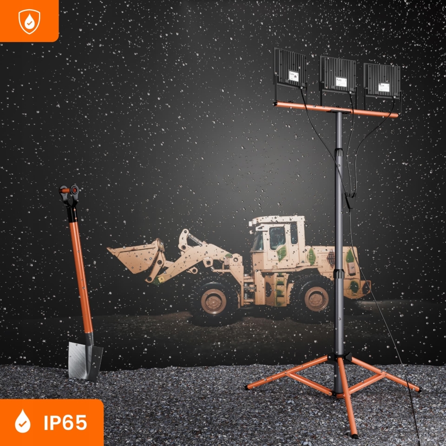 LED reflektor s postoljem 3xLED/100W/230V 4500K IP65 crna/narančasta