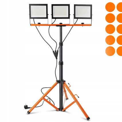 LED reflektor s postoljem 3xLED/100W/230V 4500K IP65 crna/narančasta