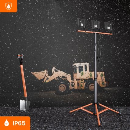 LED reflektor s postoljem 3xLED/50W/230V 4500K IP65 crna/narančasta
