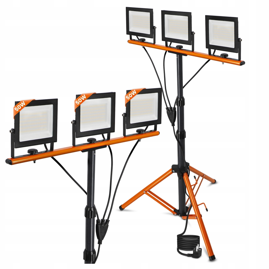LED reflektor s postoljem 3xLED/50W/230V 4500K IP65 crna/narančasta