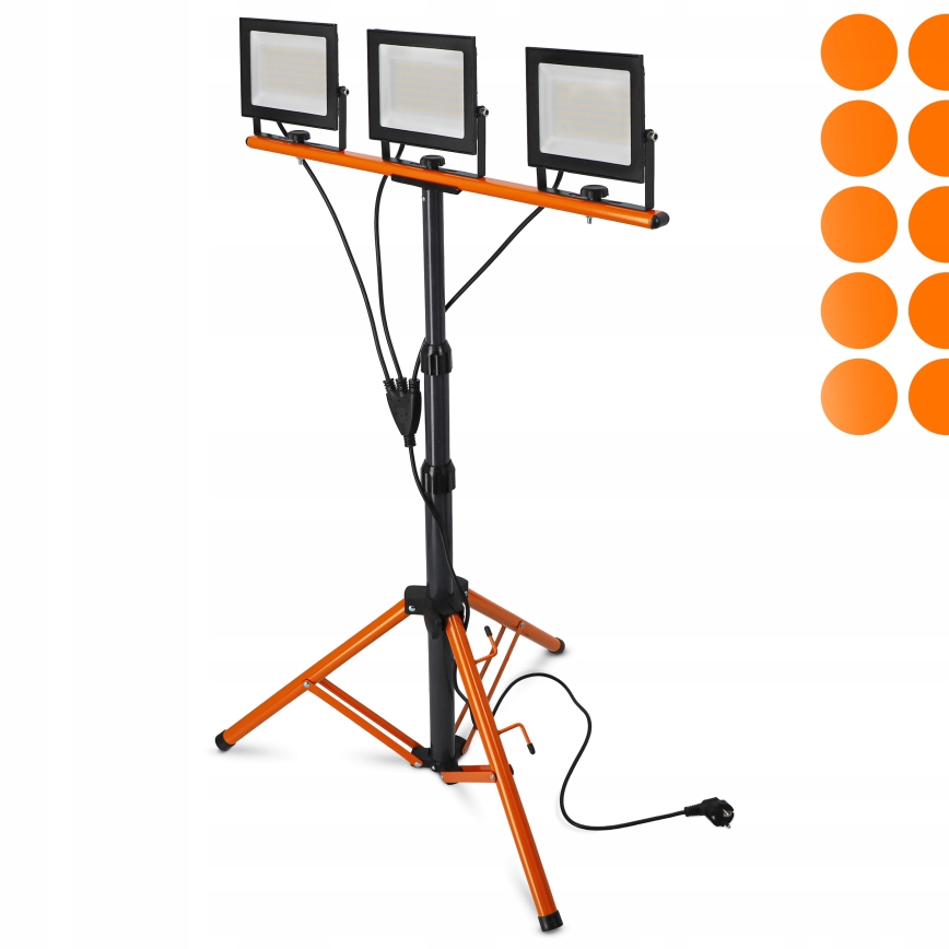 LED reflektor s postoljem 3xLED/50W/230V 4500K IP65 crna/narančasta