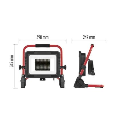 LED reflektor s postoljem ELION LED/100W/230V 4000K IP65 crvena/crna