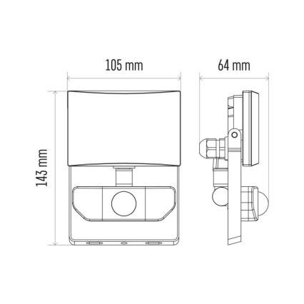 LED Reflektor sa senzorom LED/10,5W/230V IP54