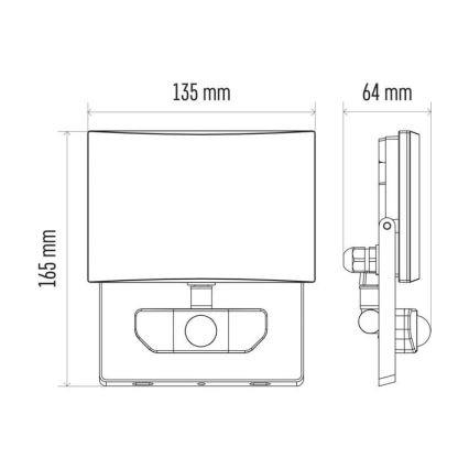 LED Reflektor sa senzorom LED/20W/230V IP54