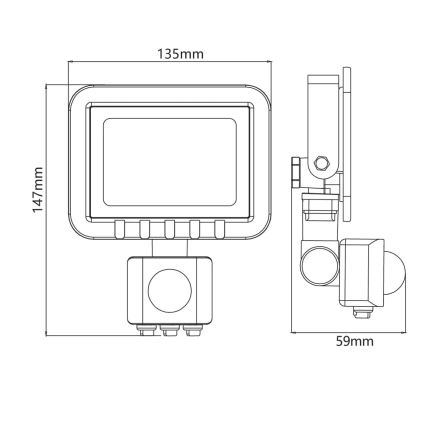 LED Reflektor sa senzorom LED/20W/230V IP65