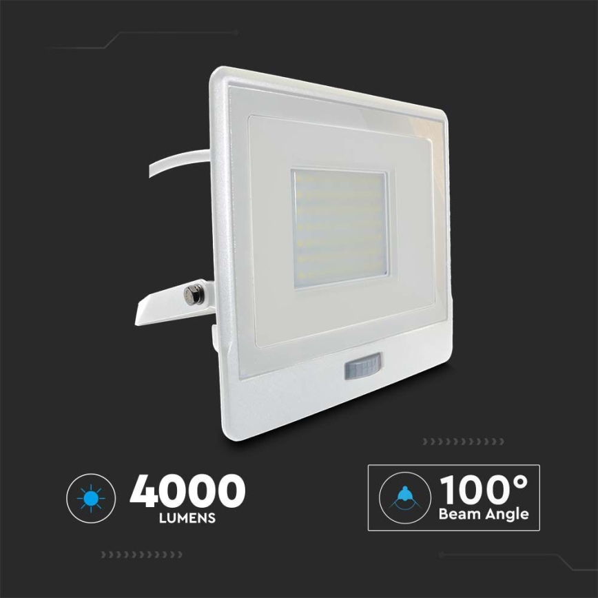 LED Reflektor sa senzorom LED/50W/230V 4000K IP65 bijela