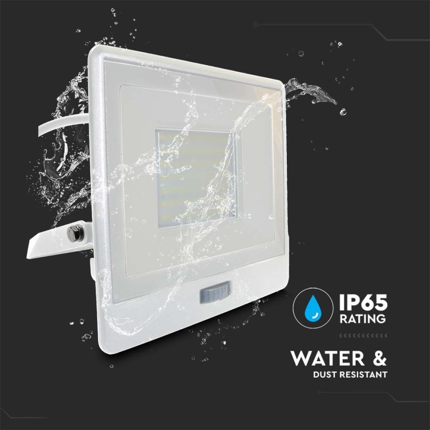 LED Reflektor sa senzorom LED/50W/230V 6500K IP65 bijela