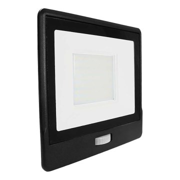 LED Reflektor sa senzorom LED/50W/230V 6500K IP65 crna