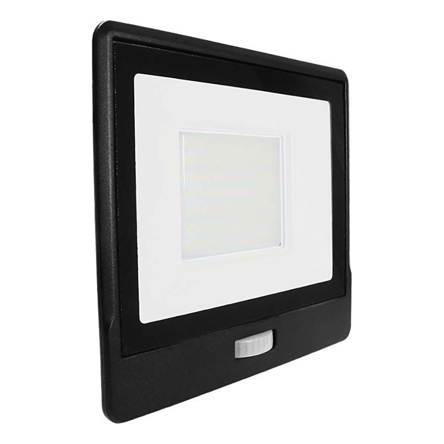 LED Reflektor sa senzorom LED/50W/230V 6500K IP65 crna