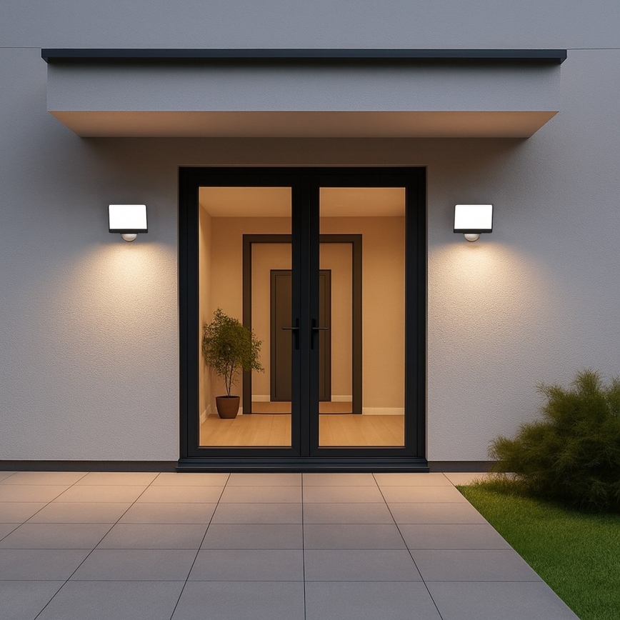 LED reflektor sa senzorom pokreta i sumraka DAVOS LED/30W/230V IP54 crni