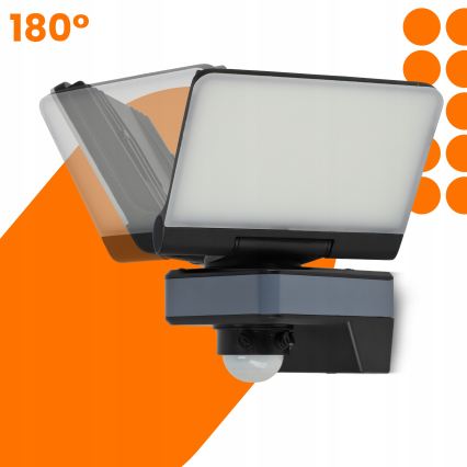 LED reflektor sa senzorom pokreta i sumraka LED/24W/230V 4200K IP54 crna