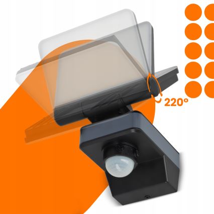 LED reflektor sa senzorom pokreta i sumraka LED/24W/230V 4200K IP54 crna