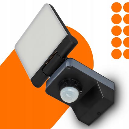 LED reflektor sa senzorom pokreta i sumraka LED/24W/230V 4200K IP54 crna