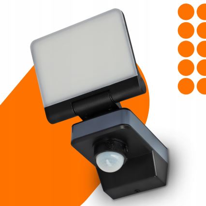 LED reflektor sa senzorom pokreta i sumraka LED/24W/230V 4200K IP54 crna