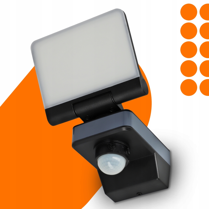 LED reflektor sa senzorom pokreta i sumraka LED/24W/230V 4200K IP54 crna