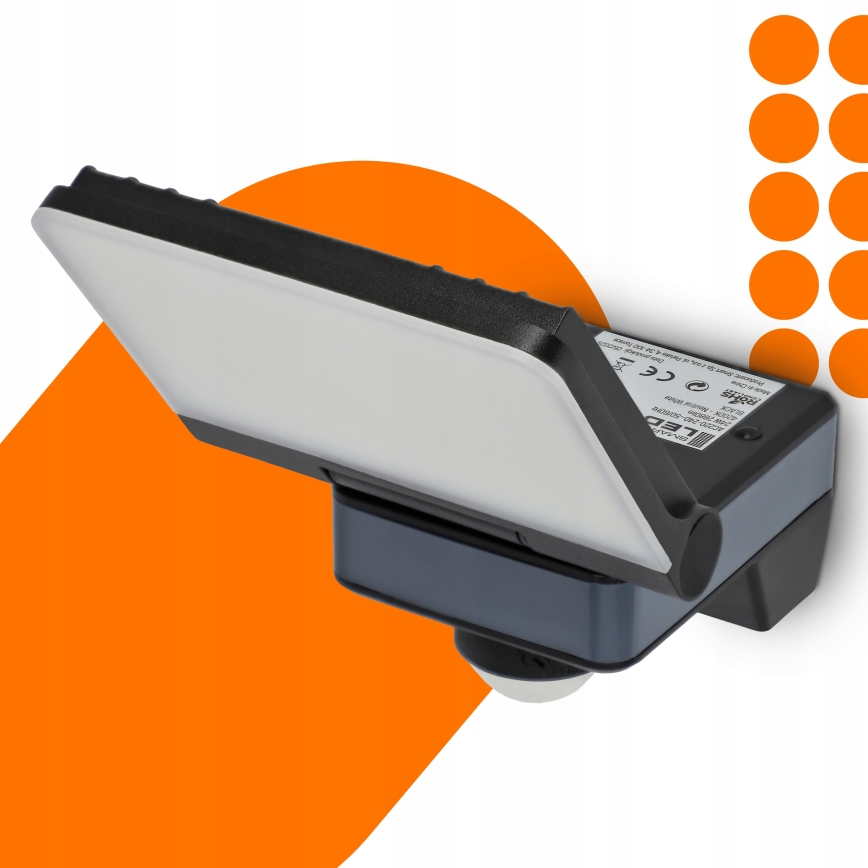 LED reflektor sa senzorom pokreta i sumraka LED/24W/230V 4200K IP54 crna