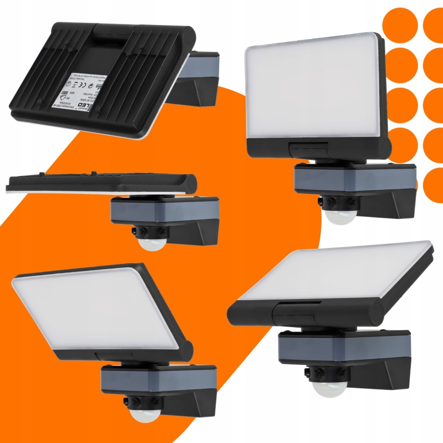 LED reflektor sa senzorom pokreta i sumraka LED/44W/230V 4200K IP54 crna