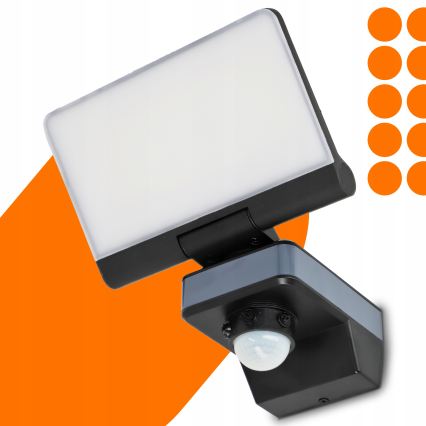 LED reflektor sa senzorom pokreta i sumraka LED/44W/230V 4200K IP54 crna