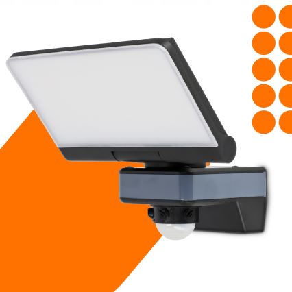 LED reflektor sa senzorom pokreta i sumraka LED/44W/230V 4200K IP54 crna