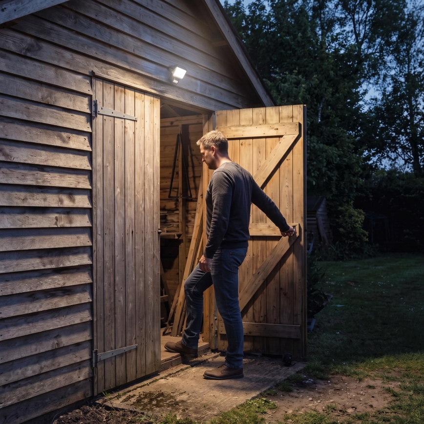 LED reflektor sa senzorom pokreta i sumraka TAMBO EVO LED/10W/230V 4000K IP44 crni