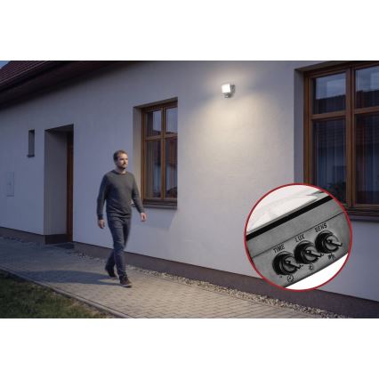 LED reflektor s senzorom pokreta i sumraka TAMBO EVO LED/20W/230V 4000K IP44 crna