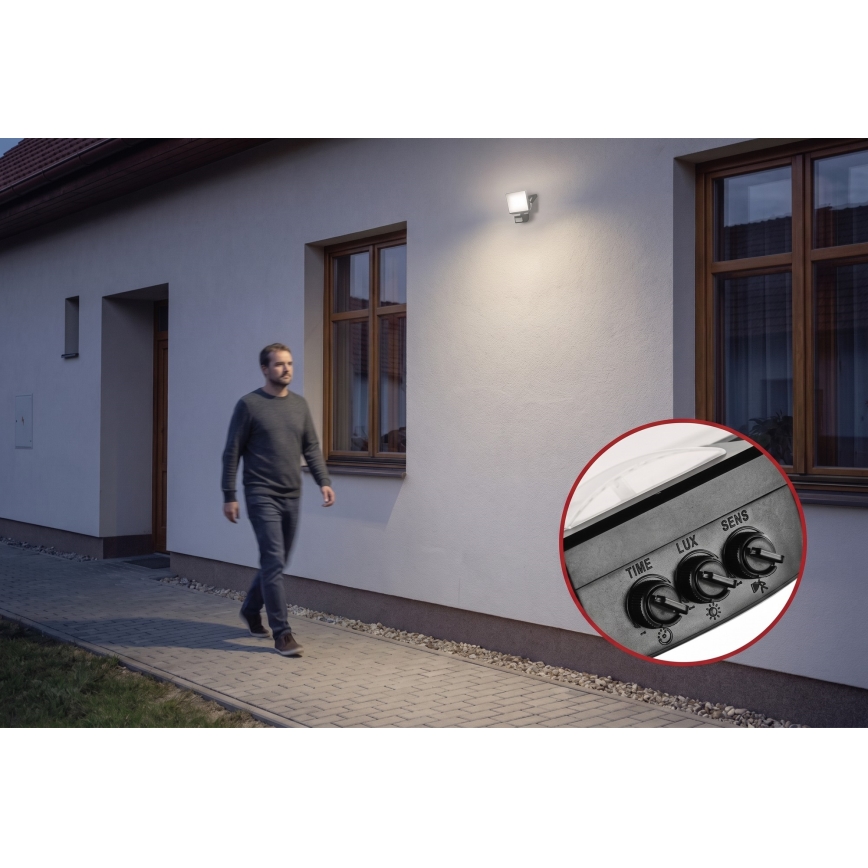 LED reflektor s senzorom pokreta i sumraka TAMBO EVO LED/20W/230V 4000K IP44 crna