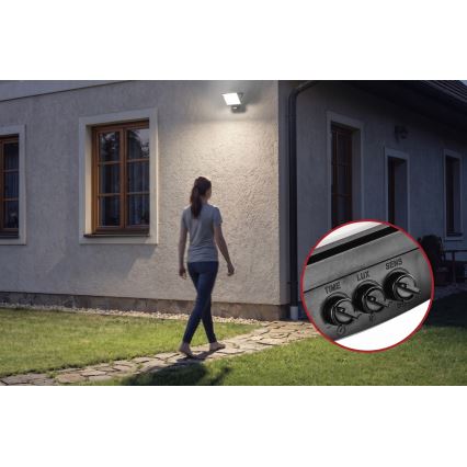 LED reflektor s senzorom pokreta i sumraka TAMBO EVO LED/50W/230V 4000K IP44 crna