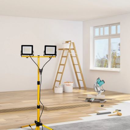 LED reflektor sa stalkom 2xLED/30W/230V 6500K IP65 žuta