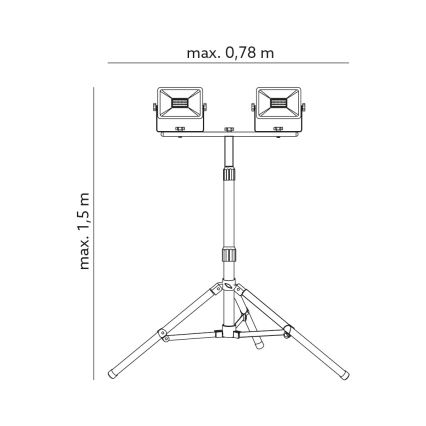 LED Reflektor sa stalkom 2xLED/30W/230V IP65