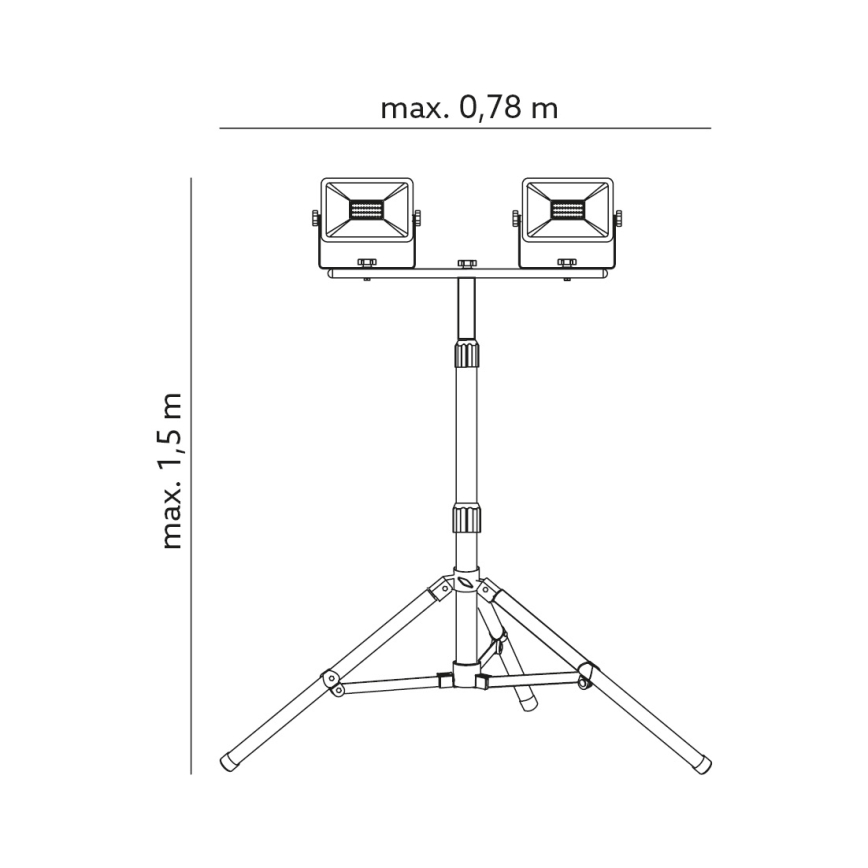 LED Reflektor sa stalkom 2xLED/30W/230V IP65