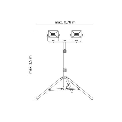 LED Reflektor sa stalkom 2xLED/30W/230V IP65