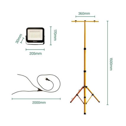 LED Reflektor sa stalkom NOCTIS 2xLED/50W/230V 4000K IP65