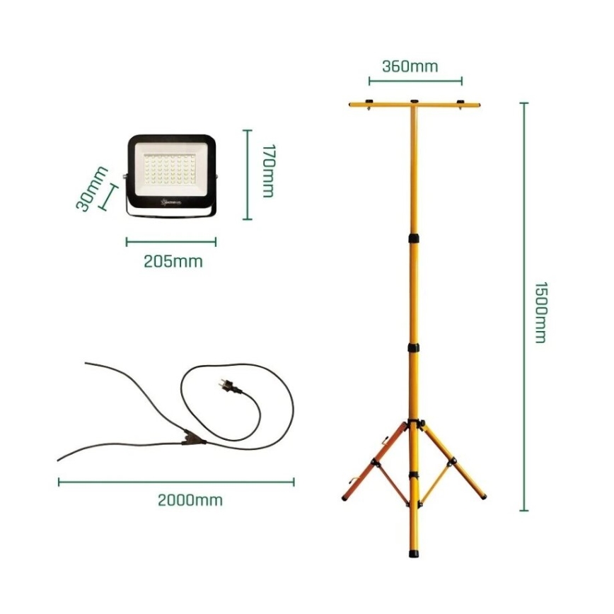LED Reflektor sa stalkom NOCTIS 2xLED/50W/230V 4000K IP65