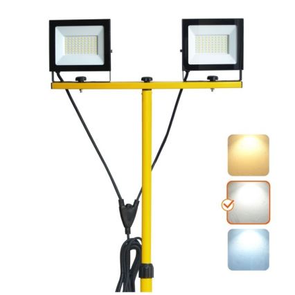 LED Reflektor sa stalkom TIGRA 2xLED/50W/230V 4000K IP54 crna/žuta
