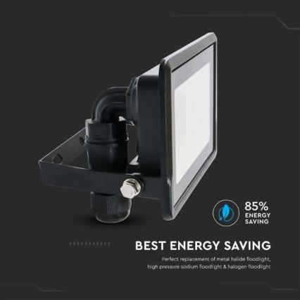 LED Reflektor s izravnim priključkom SAMSUNG CHIP LED/10W/230V IP65 6500K crna