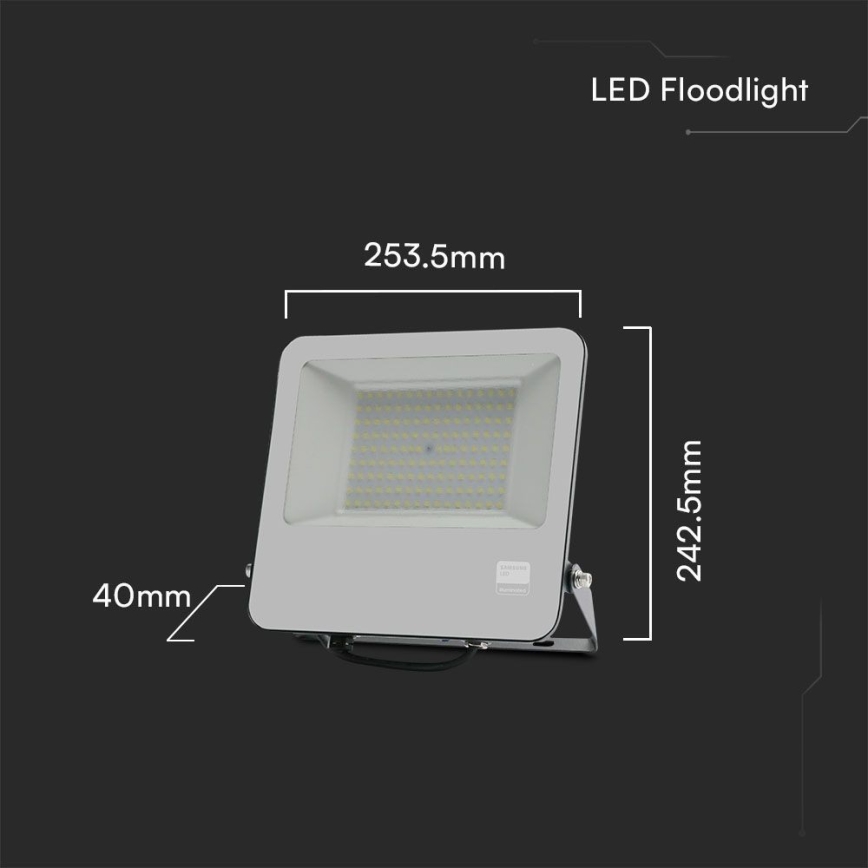 LED Reflektor SAMSUNG CHIP LED/100W/230V 6400K IP65 crna