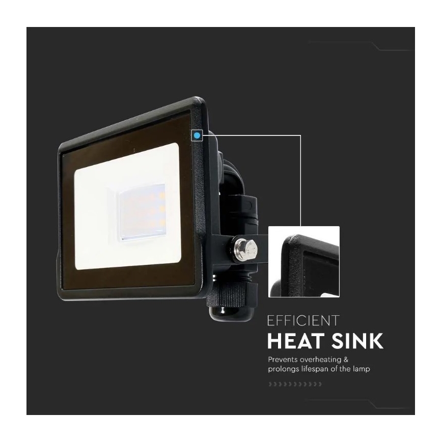LED Reflektor SAMSUNG CHIP LED/10W/230V IP65 6500K crna