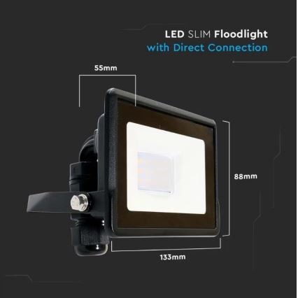 LED Reflektor SAMSUNG CHIP LED/10W/230V IP65 6500K crna