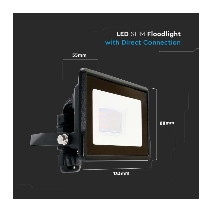 LED Reflektor SAMSUNG CHIP LED/10W/230V IP65 6500K crna