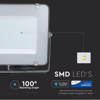 LED Reflektor SAMSUNG CHIP LED/300W/230V 6400K IP65 siva
