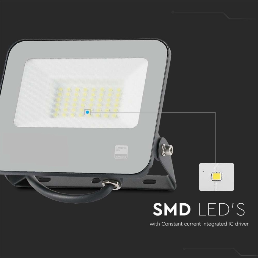 LED Reflektor SAMSUNG CHIP LED/30W/230V 4000K IP65 crna
