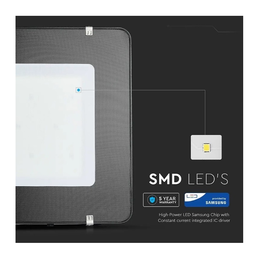 LED Reflektor SAMSUNG CHIP LED/500W/230V IP65 4000K crna