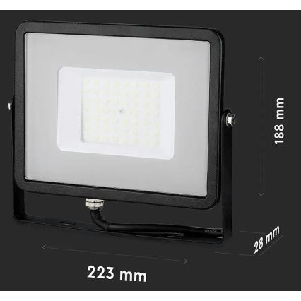 LED Reflektor SAMSUNG CHIP LED/50W/230V 3000K IP65 crna