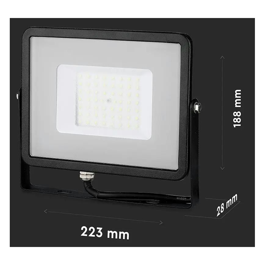 LED Reflektor SAMSUNG CHIP LED/50W/230V 3000K IP65 crna