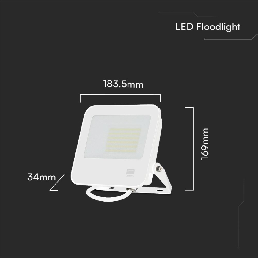 LED Reflektor SAMSUNG CHIP LED/50W/230V 4000K IP65 bijela