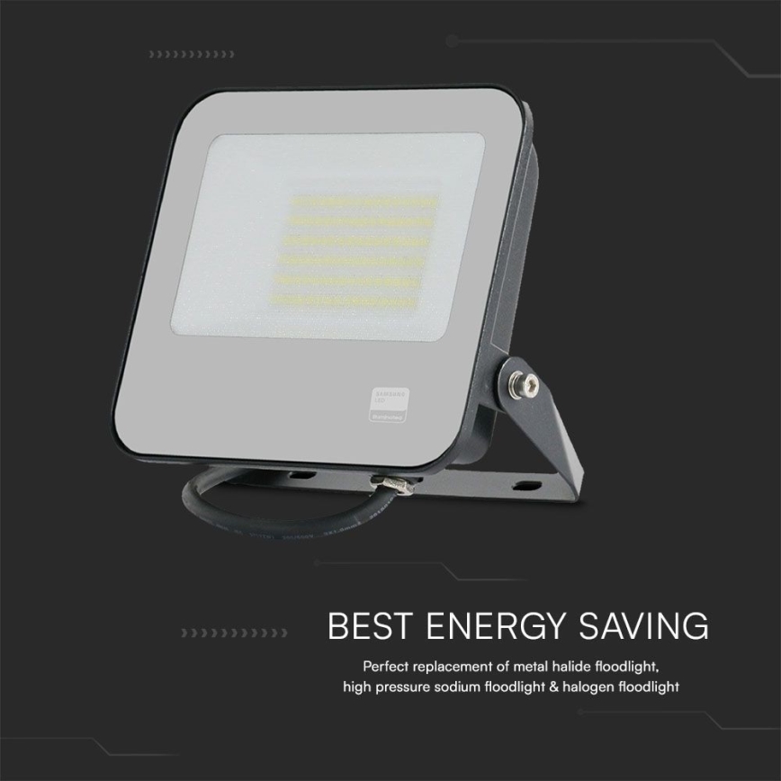 LED Reflektor SAMSUNG CHIP LED/50W/230V 6500K IP65 crna