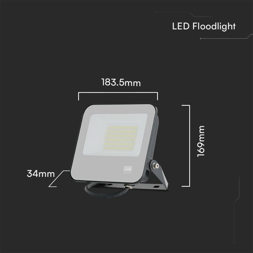 LED Reflektor SAMSUNG CHIP LED/50W/230V 6500K IP65 crna